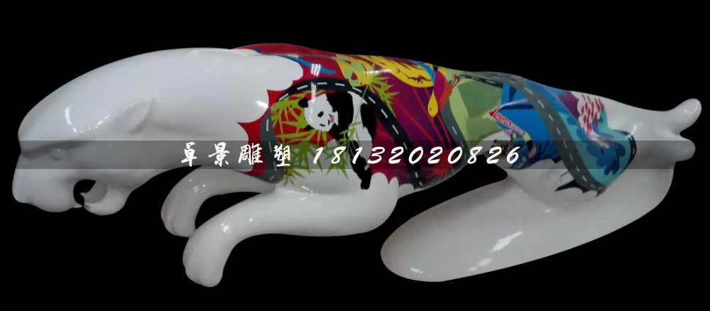 玻璃鋼豹子雕塑,玻璃鋼彩繪雕塑 (2)