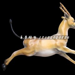 奔跑的小鹿雕塑，玻璃鋼動物雕塑