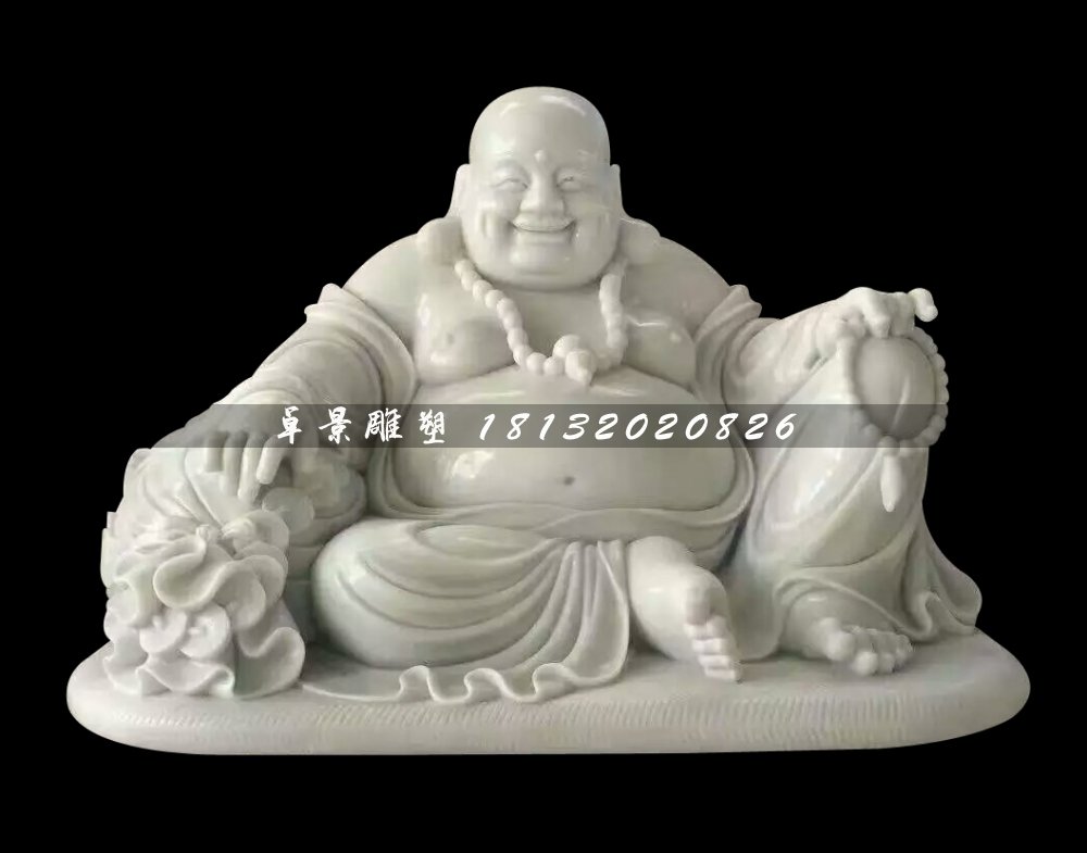 笑面佛石雕,漢白玉大肚彌勒佛
