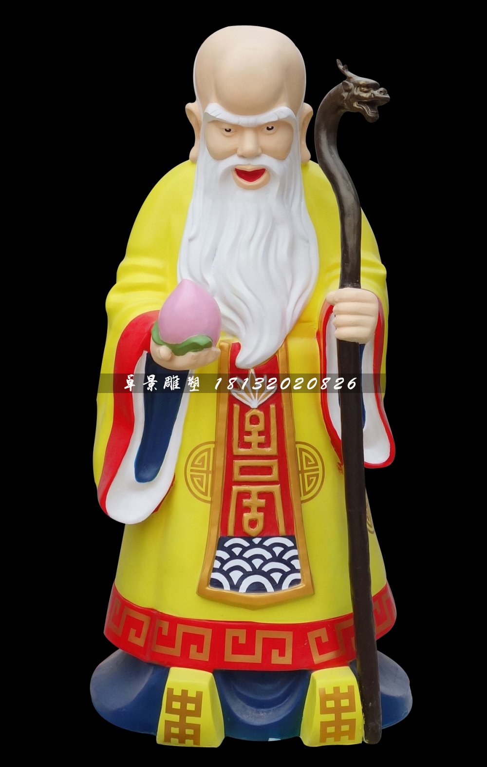 老壽星雕塑,玻璃鋼彩繪人物雕塑