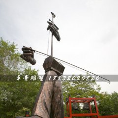 拉二胡銅雕，公園景觀銅雕