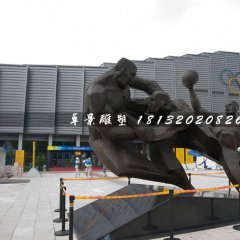 打籃球銅雕，廣場運(yùn)動(dòng)雕塑