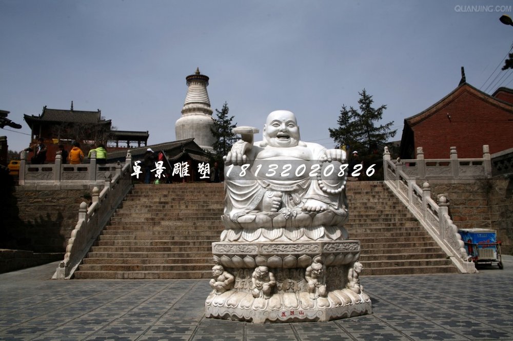大肚彌勒佛石雕,大理石佛像雕塑