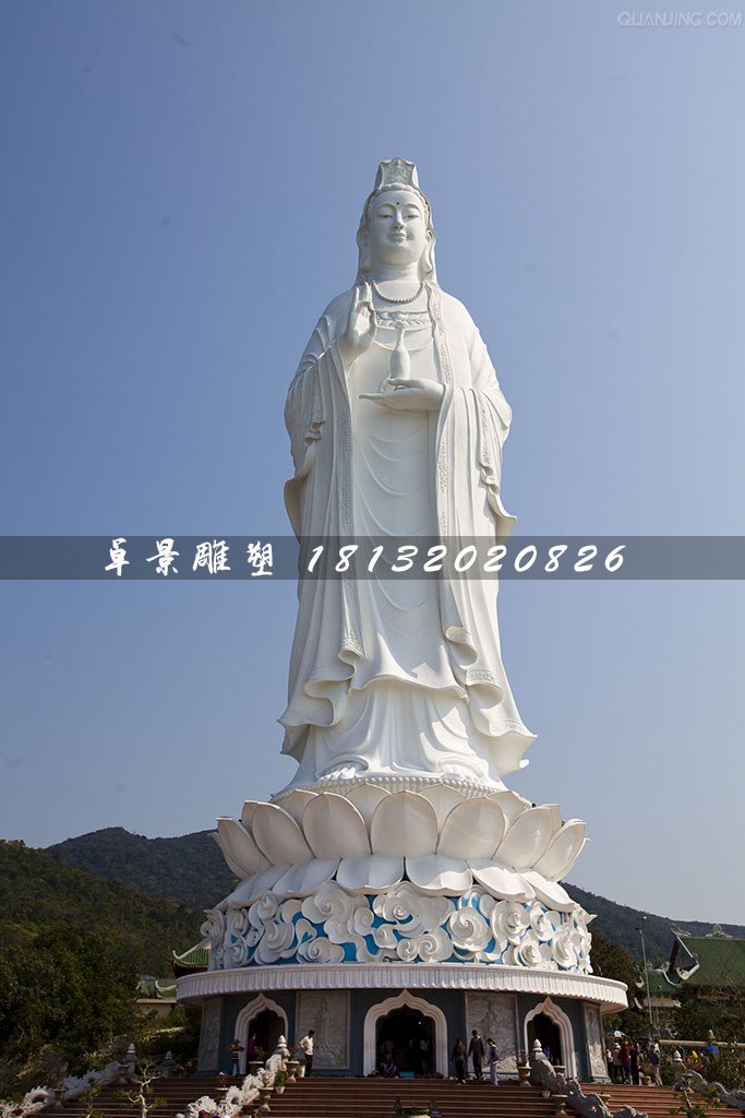 漢白玉觀音石雕,寺廟大型佛像石雕