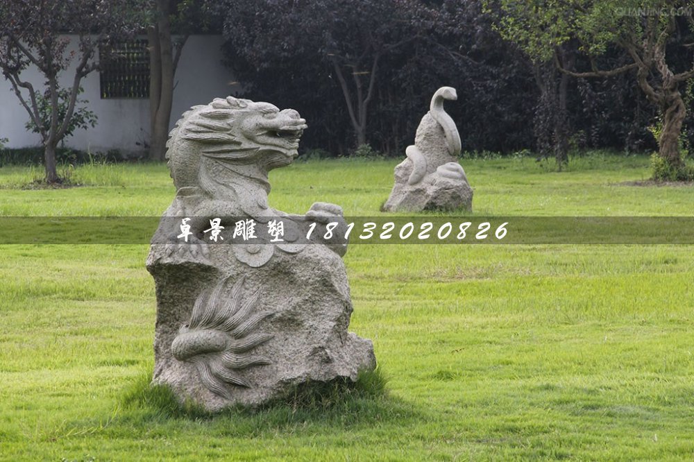 十二生肖石雕,大理石動物雕塑 (2)