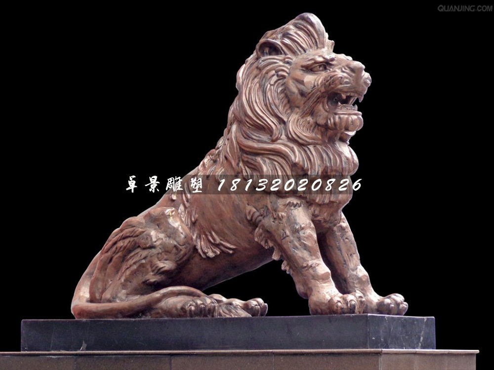銅獅子雕塑,廣場西洋獅銅雕