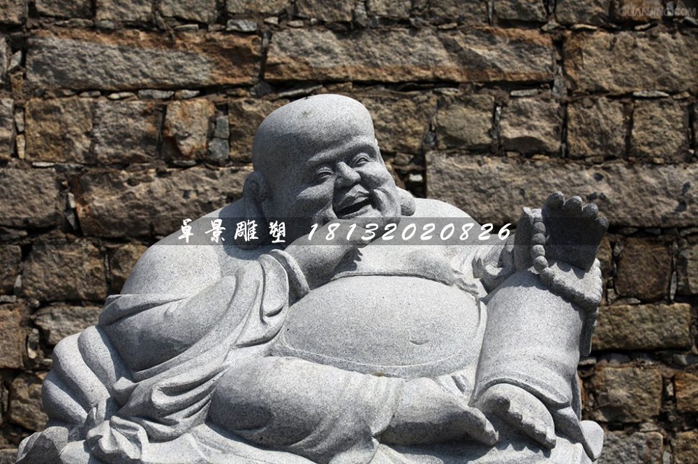 大肚彌勒佛石雕,公園坐式佛像石雕 (1)