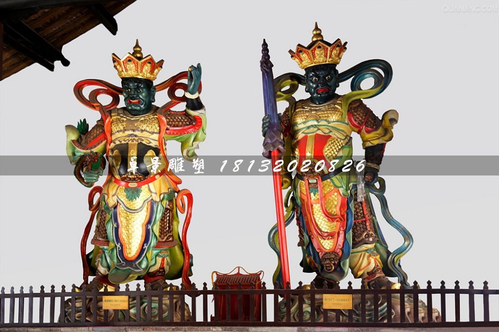 四大天王雕塑,玻璃鋼彩繪神仙 (1)
