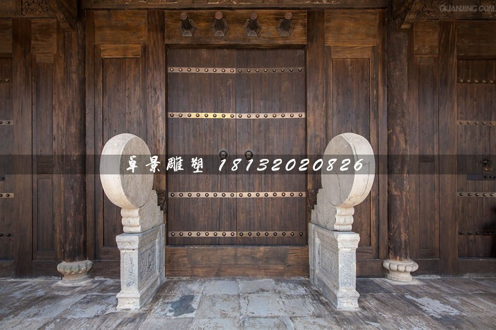 門鼓石雕,大理石門墩雕塑