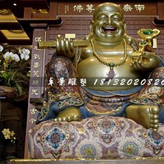 彌勒佛銅雕，寺廟坐式銅佛像