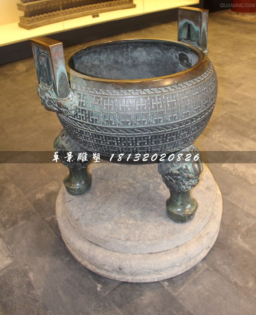 三足香爐銅雕,寺廟銅香爐