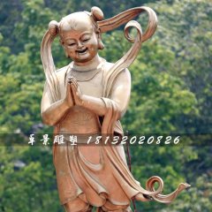 善財童子銅雕，寺廟善財童子銅雕