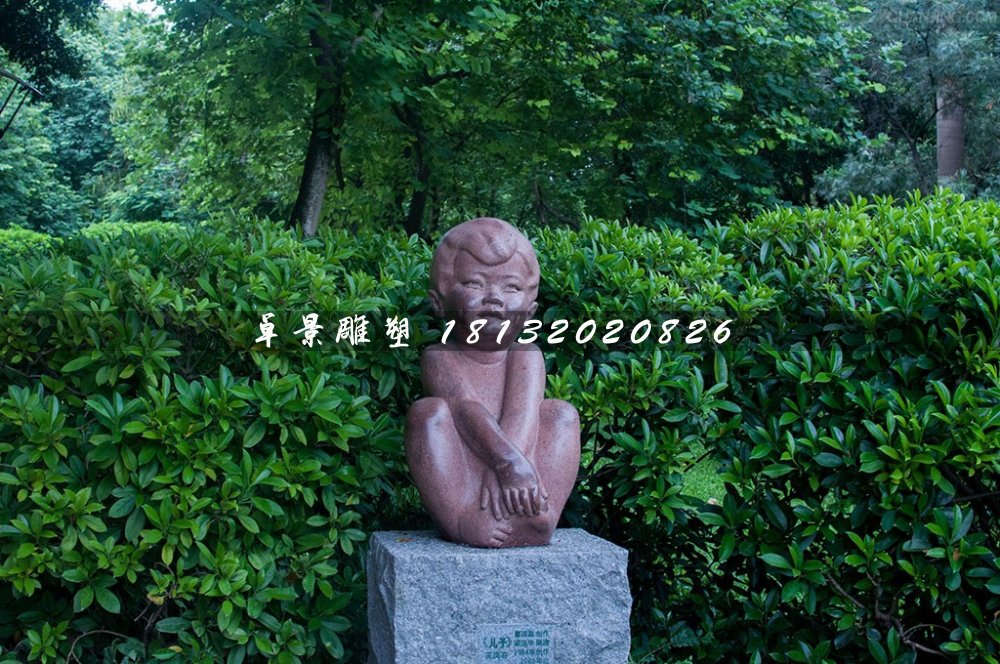 小男孩石雕,公園人物石雕
