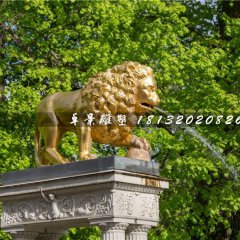 鎏金銅獅子,噴水西洋獅銅雕