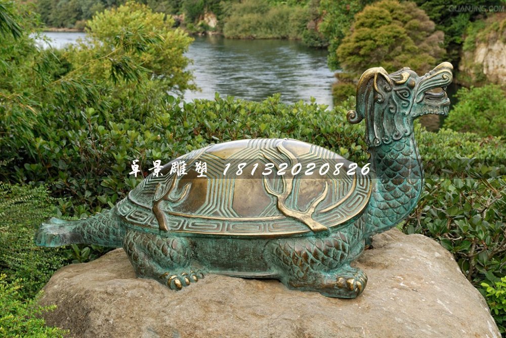 青銅龍龜雕塑,公園動物銅雕
