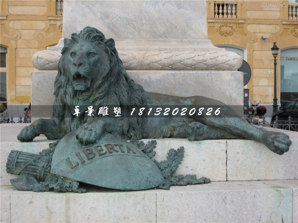 青銅獅子雕塑,西洋獅銅雕