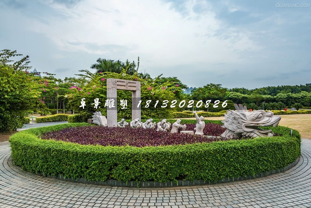 賽龍舟石雕，公園景觀石雕