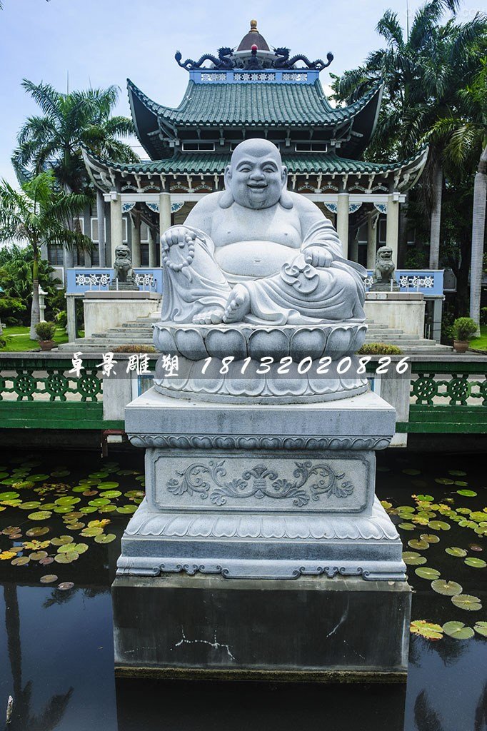 坐式彌勒佛雕塑,大理石佛像雕塑 (2)