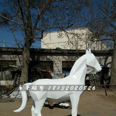 白馬雕塑，公園玻璃鋼動物雕塑