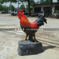 玻璃鋼公雞雕塑，彩繪動物雕塑