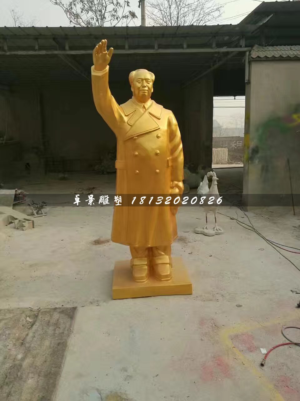 玻璃鋼毛主席雕塑,毛主席揮手雕塑 (2)