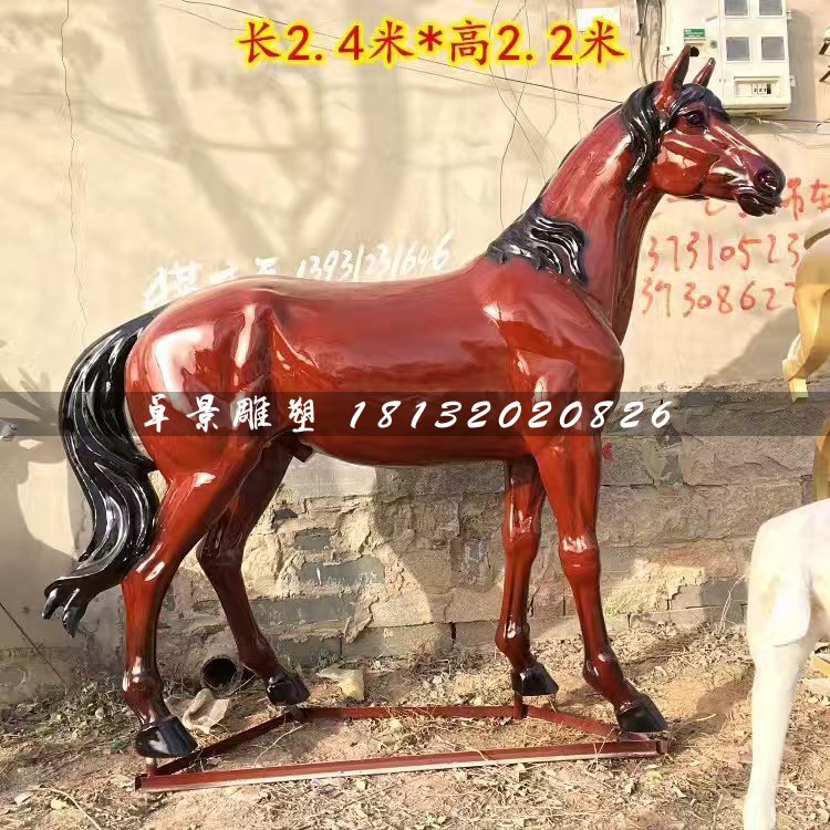 汗血寶馬雕塑,玻璃鋼動(dòng)物雕塑