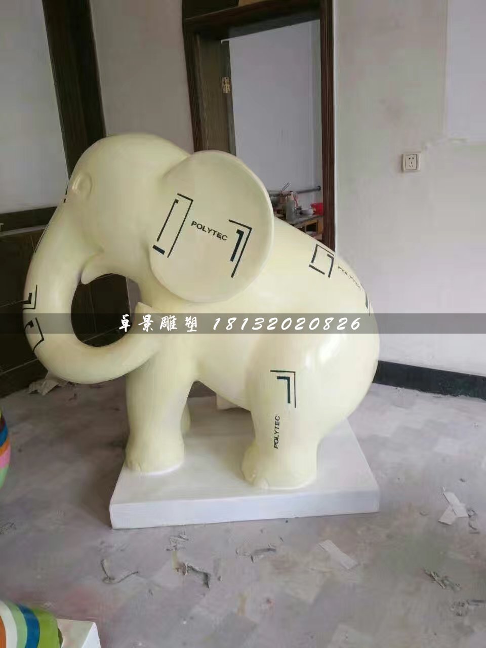 卡通小象雕塑,玻璃鋼彩繪動(dòng)物雕塑 (7)