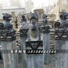 青石拴馬柱,仿古拴馬樁雕塑