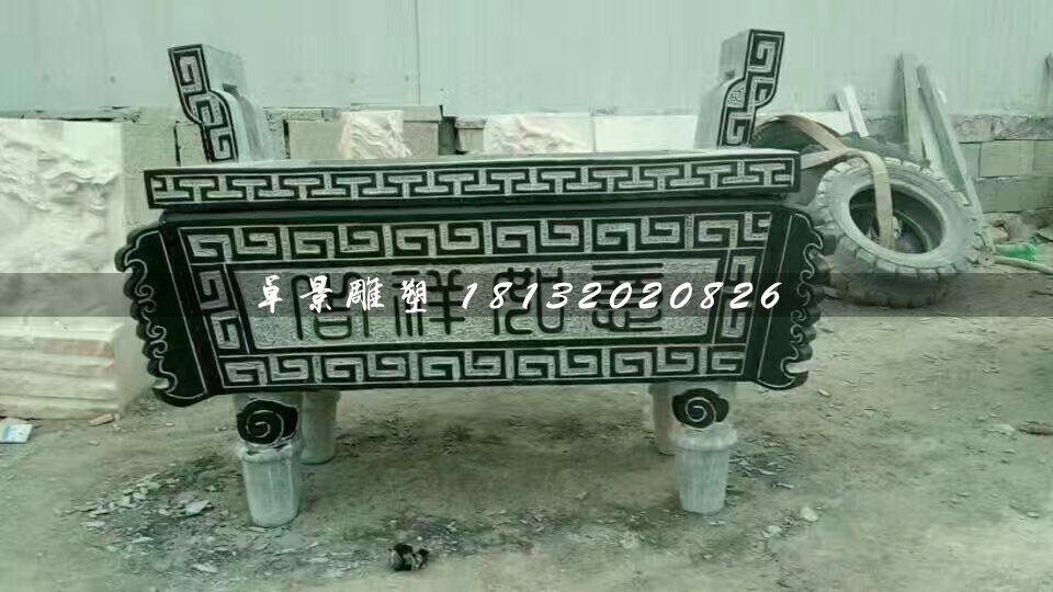 青石香爐,方形香爐石雕