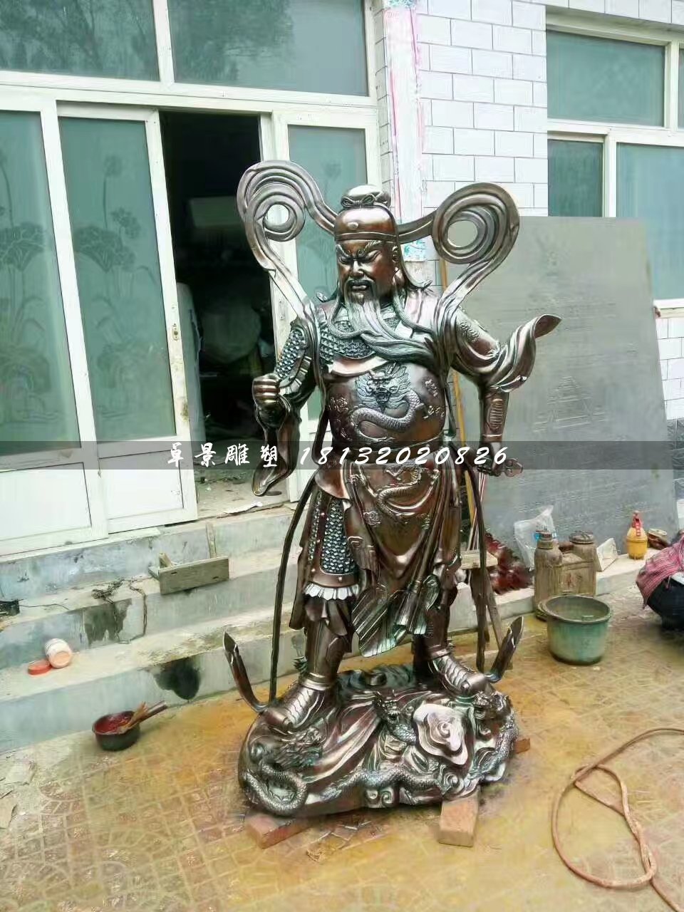 銅關公雕塑,武財神銅雕