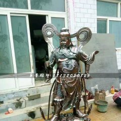 銅關公雕塑，武財神銅雕