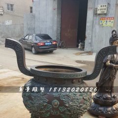 香爐雕塑,寺廟三足銅香爐