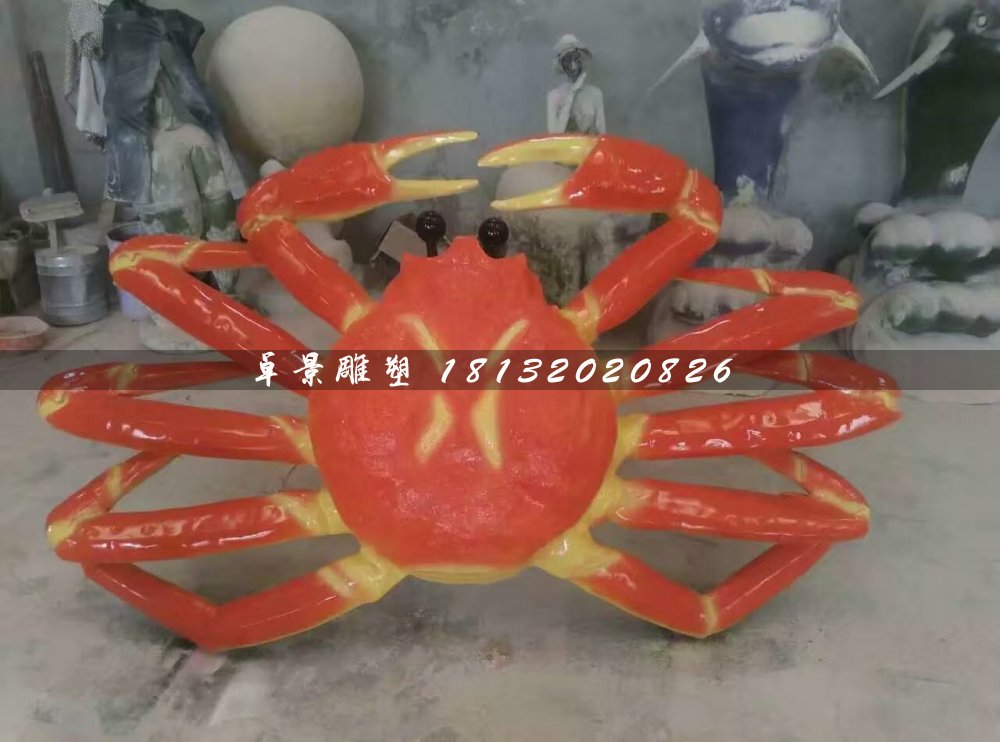 螃蟹雕塑,玻璃鋼仿真動物