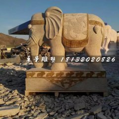 大象石雕，大型動物石雕
