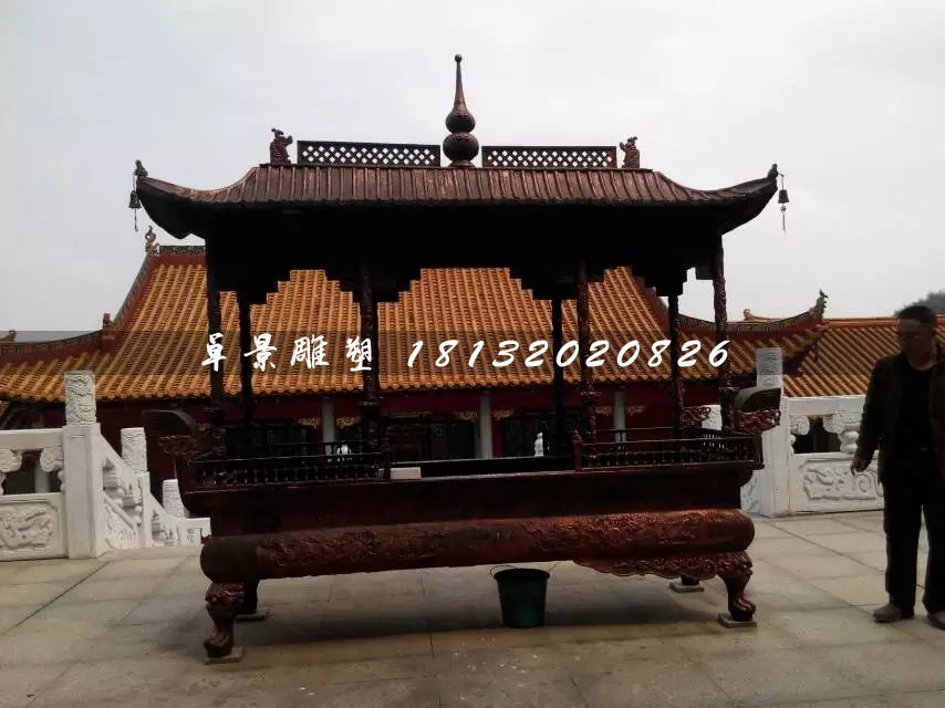 大型香爐銅雕,方形香爐銅雕
