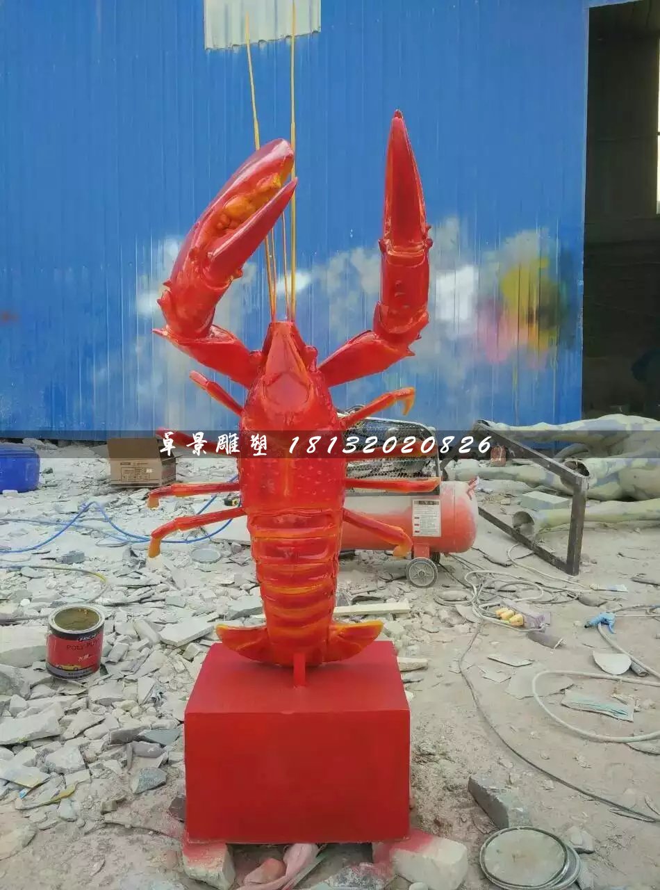 玻璃鋼龍蝦雕塑,玻璃鋼動物雕塑 (3)