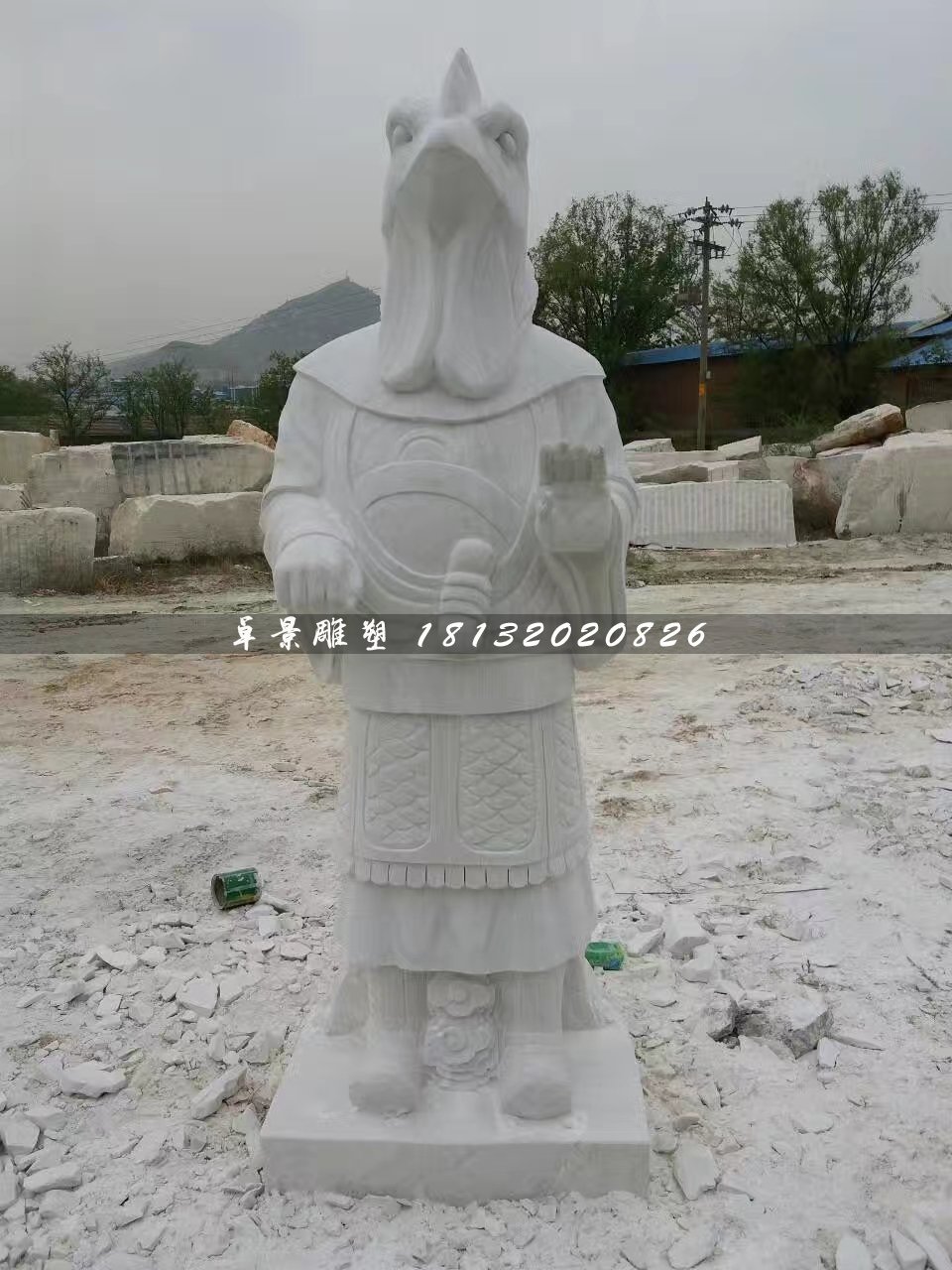 十二生肖石雕,漢白玉獸首人身石雕 (1)