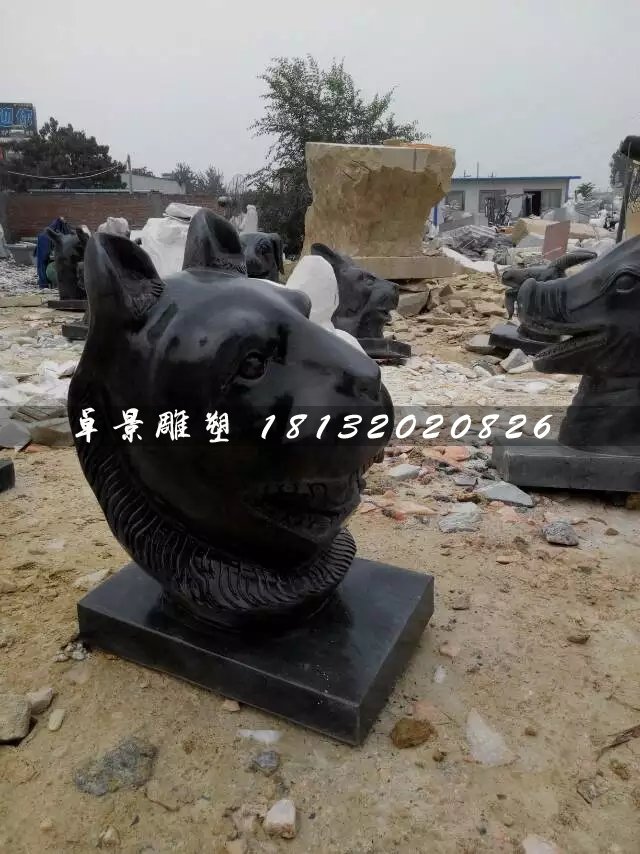 十二生肖獸首石雕,公園動物石雕 (1)