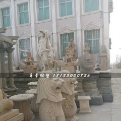 魚尾獅石雕，砂巖魚尾獅