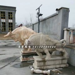 石雕牛，大理石開荒牛雕塑