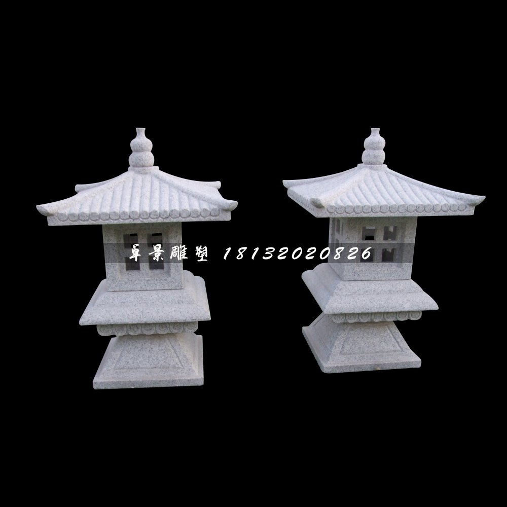 仿古宮燈石雕,公園小型石燈 (1)