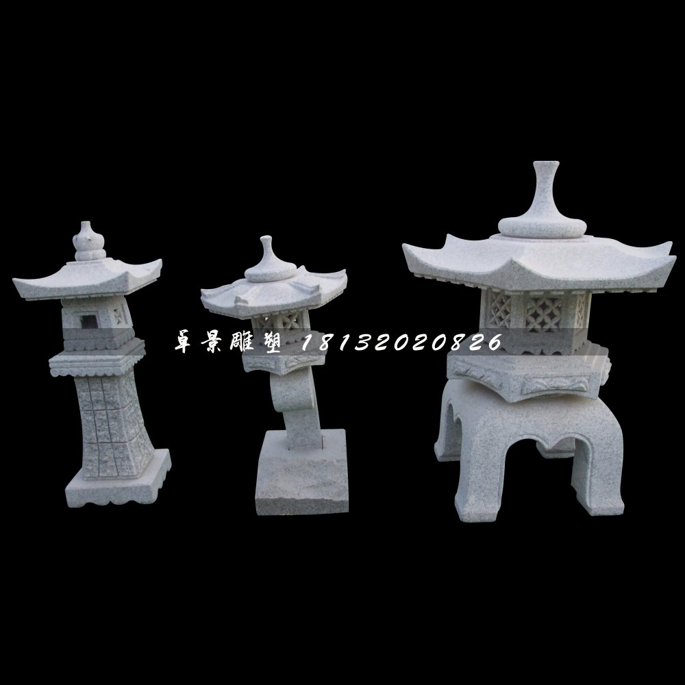 仿古宮燈石雕,公園小型石燈 (3)
