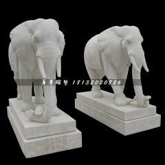 漢白玉大象石雕,動物石雕