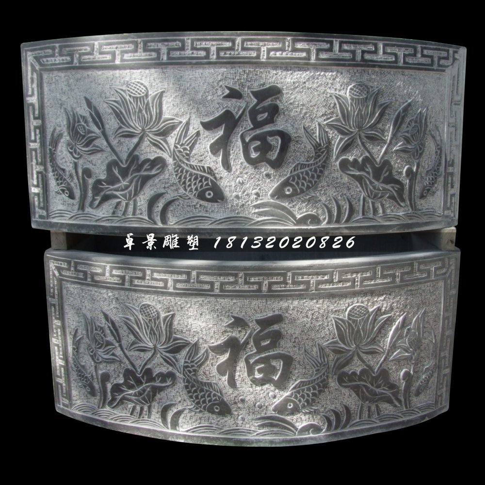 青石水缸雕塑,仿古石雕