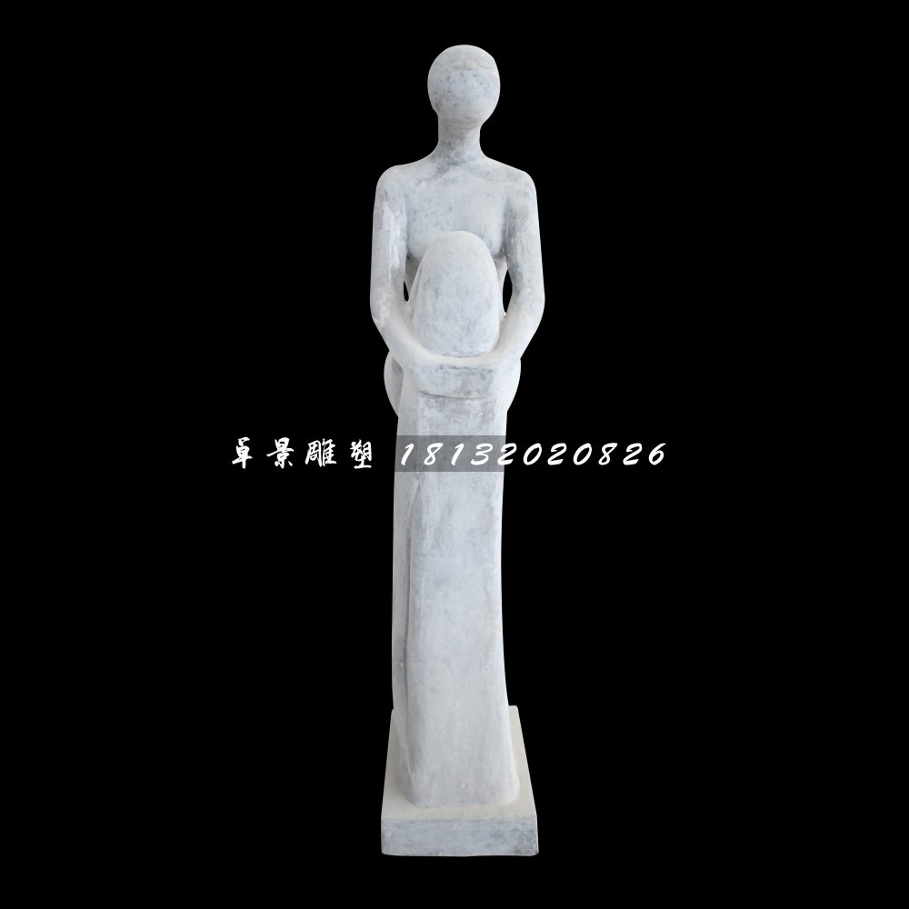 沉思的少女石雕,公園抽象人物石雕 (2)