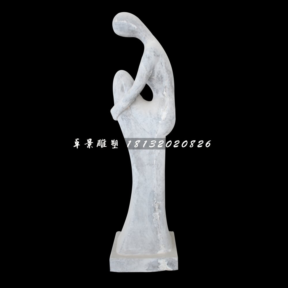 沉思的少女石雕,公園抽象人物石雕