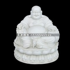 大肚彌勒佛，漢白玉佛像
