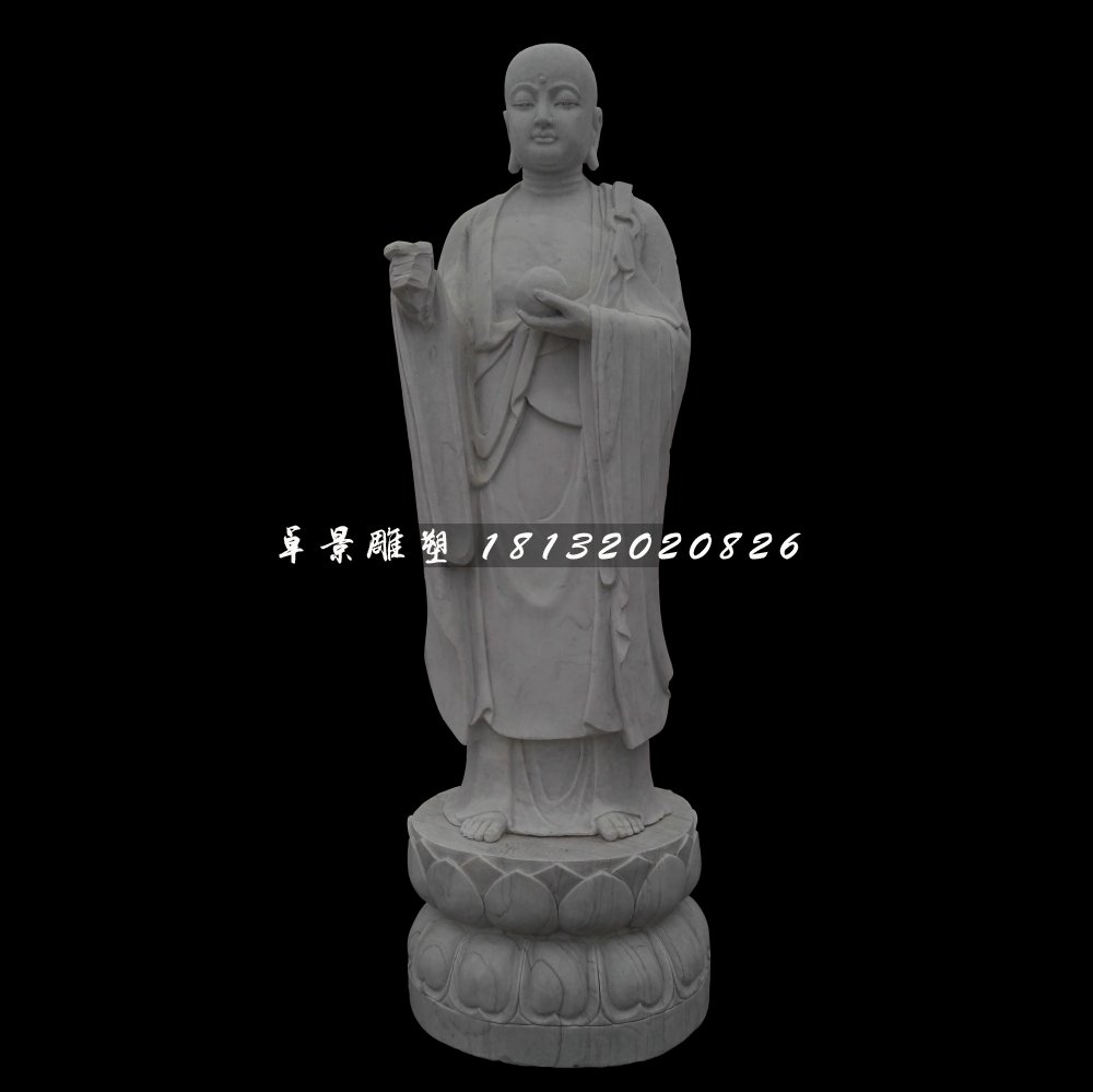 立式地藏王,大理石佛像 (2)