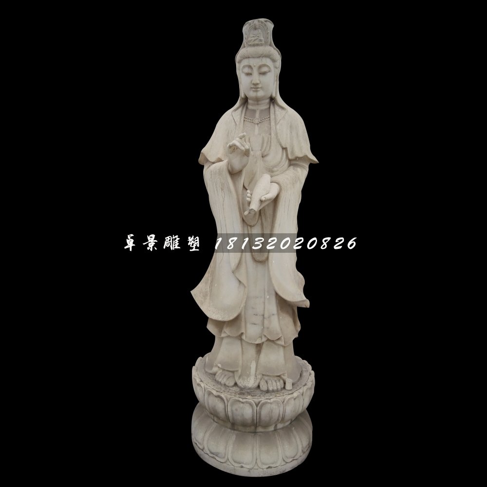 立式佛像,大理石觀音菩薩 (2)