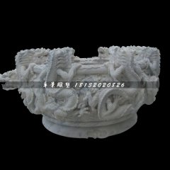 龍浮雕水缸,仿古石水缸